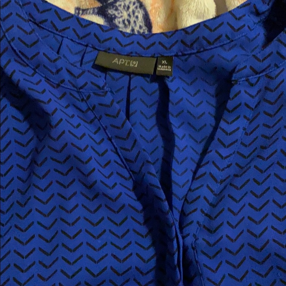 Black and blue dress blouse